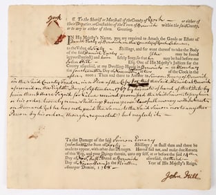 1768 Colonial Era - Court Summons [199410]