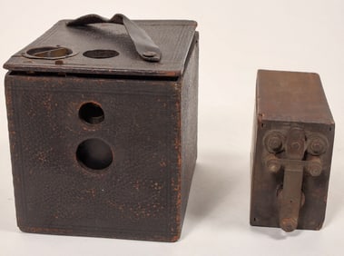 Antique Box Camera & Early Ford Battery [191835]
