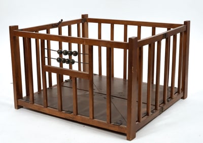 Vintage Wooden Doll's Playpen, c1940s-50s [191066]