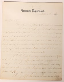 Lincoln: Treasury Department Secretaries Letter [182509]