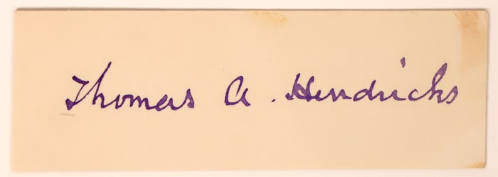 VP Thomas Hendricks Autograph, c1850s-1880s [183245]