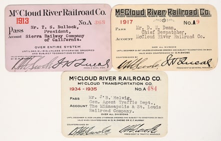 MCloud River Railroad Co. Annual Pass Trio [197512]