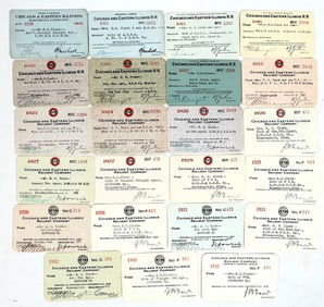 Chicago & Eastern Illinois RR Passes (23) [198982]
