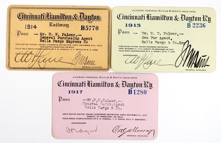 Cincinnati, Hamilton & Dayton RR Passes (3) [198963]