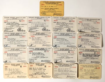 Cleveland, Cincinnati, Chicago & St. Louis RR Passes (17) [198995]