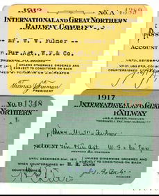 International & Great Northern RR Passes (2) [199001]