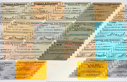 Norfolk & Western Railroad Co. Passes (15) [198929]