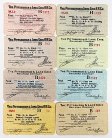 Pittsburgh & Lake Erie RR Passes (8) [198947]
