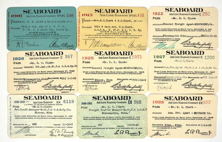 Seaboard Air Line Railway Co. Passes (9) [198999]