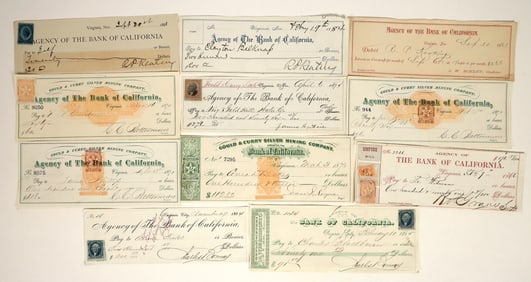 Bank of California, Virginia City, Nevada Check Collection [199042]