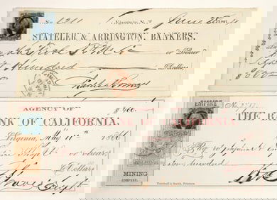 Two Virginia City, Nevada Mining Checks Issued to Other Mines [198883]
