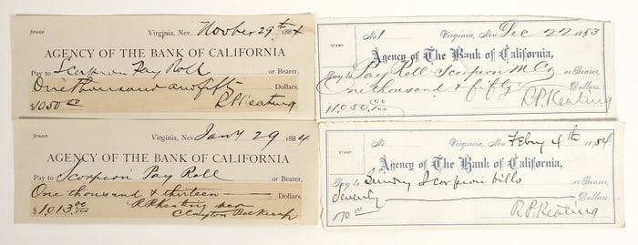 Virginia City, Nevada Checks Issued to the Scorpion Mine [199032]