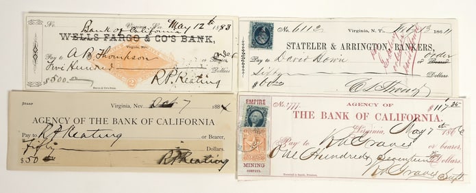 Virginia City, Nevada Mining Checks Issued to Mine Superintendents  [198891]