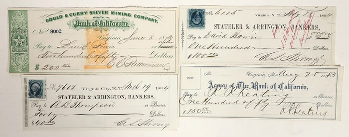 Virginia City, Nevada Mining Checks Issued to Superintendents [199187]