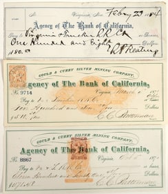 Virginia City, Nevada Mining Checks Issued to the Virginia & Truckee Railroad [198896]