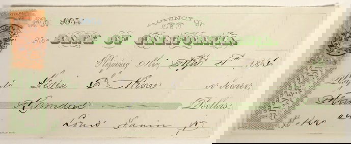 Gould & Curry Mining Check Issued to Assayer Gideon E. Moore [199031]