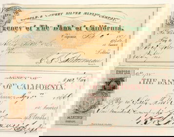 Virginia City, Nevada Mining Checks Issued to Gillig, Mott & Co. (Grant Lanterns) [198886]