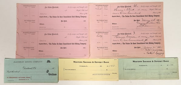 Lead, South Dakota Mining Checks & Stock Receipts [196928]
