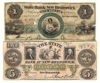 State Bank at New Brunswick Bank Notes (2) [198556]