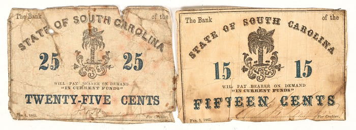 State of South Carolina Fractional Currency (2) [198558]