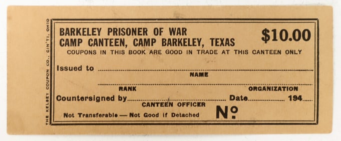 Barkeley Prisoner of War Camp Canteen Coupon [199520]