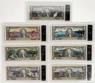 Colorized Two Dollar Bills (7) [198760]
