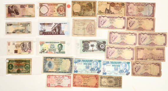 African Currency (23) [199992]: Currency from African nations: Libya; Biafra; Algeria; Kenya (2); South Africa; Tanzania; Mozambique; Egypt (5); Yemen (10); Madagascar. ^Date: Country (if not USA): AfricaState: City: Provenance: