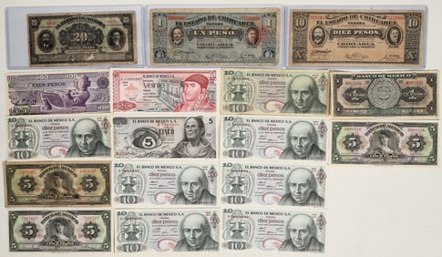 Mexican Currency Group (17 pieces) [199984]