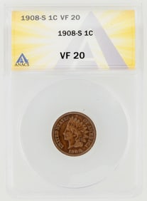 Indian Head Cent 1908-S VF 20 [198727]