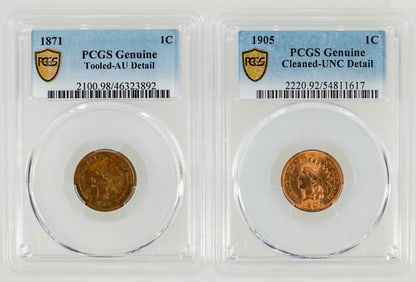 PCGS Indian Head Cents: 1871 & 1905  [198495]