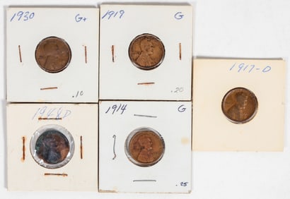 Lincoln Cents 1914-1948 (5) [198853]