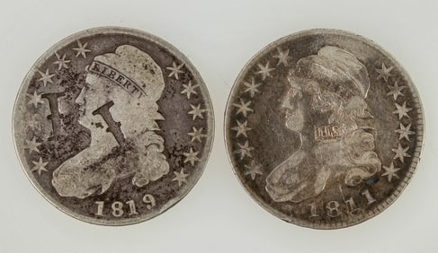 Capped Bust Half Dollars Counter Stamped (2) [198854]