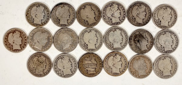 Barber Half Dollars (19) [198502]