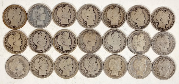 Barber Half Dollars (21) [198501]