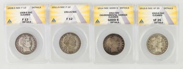 Barber Half Dollars (4) [199594]