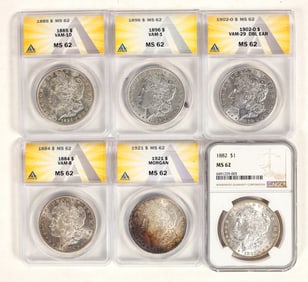 Morgan Dollars MS 62 (6) [199050]