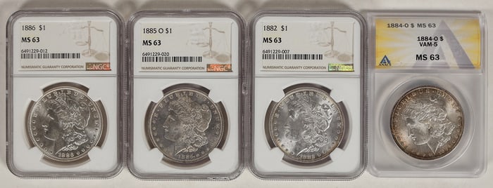 Morgan Dollars MS 63  (4) [199058]