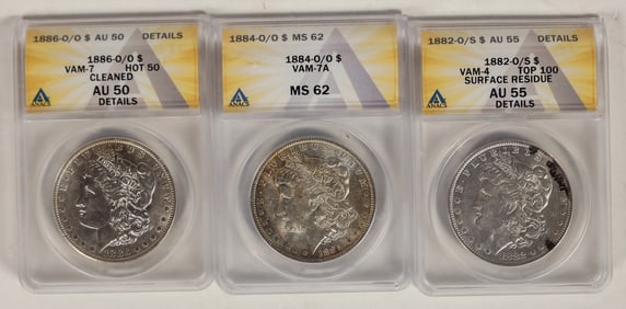 Morgan Dollars Unusual Mint Marks (3) [199060]
