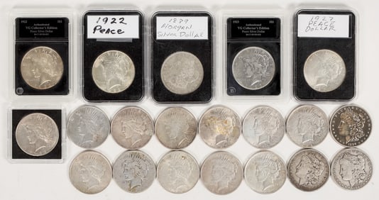 Morgan & Peace Dollars (20) [198619]