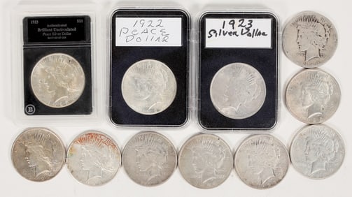 Peace Dollar Collection (11 different dates) [198623]