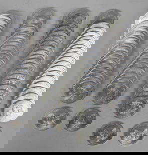 U. S. Silver Eagles 2013 (80) [199502]: Four Department of the Treasury Bureau of the Mint plastic tubes each with 20 brilliant uncirculated 2013 American Silver Eagle coins. ^Date: Country (if not USA): State: City: Provenance: