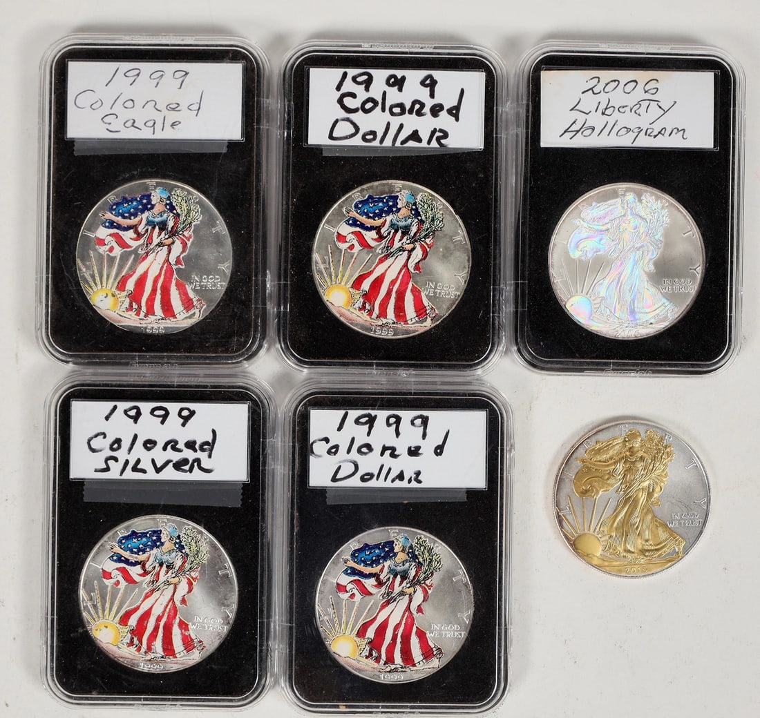 U. S. Silver Eagles Colorized (6) [198627] (1 of 2)