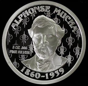 Alphonse Mucha Five Ounce Silver Round [198757]