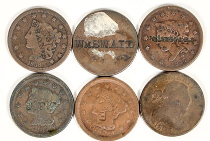 Counter Stamped Large Cents (6) [198298]