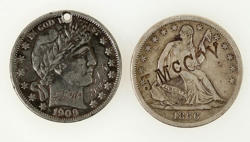 Counter Stamped Half Dollars (2) [198855]