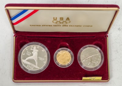 U. S. Olympic 1992 Three Coin Proof Set [199592]