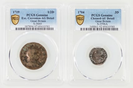 Great Britain Coins 1704 & 1719 (2) [199804]