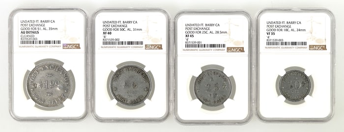 Fort Barry California Tokens diff. denom. (4) [199116]