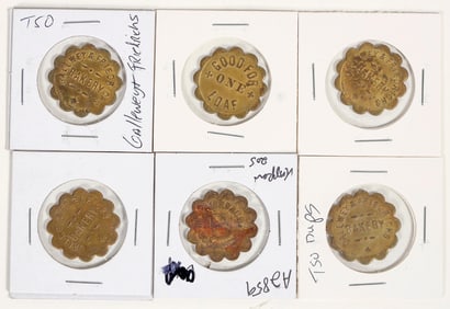 Gallwey & Friedrichs Bakery Tokens (6) [198356]