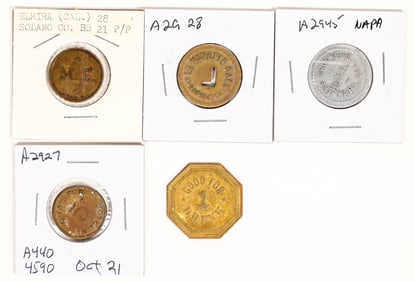 Central California Tokens (5) [198278]